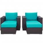 Convene 4 Piece Outdoor Patio Sectional Set