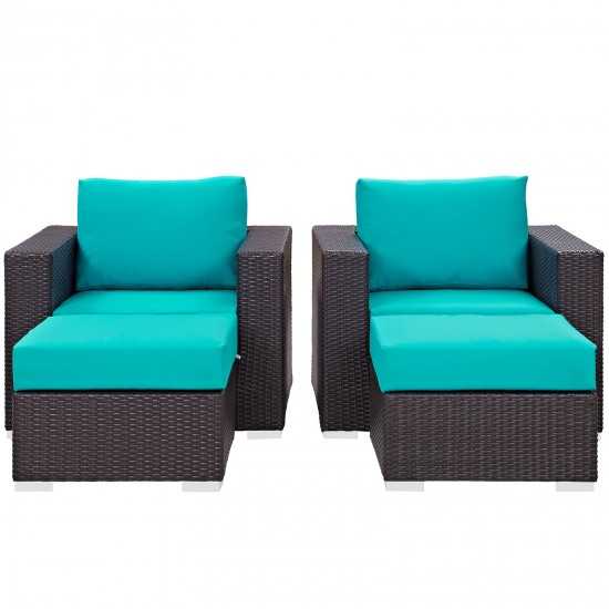 Convene 4 Piece Outdoor Patio Sectional Set