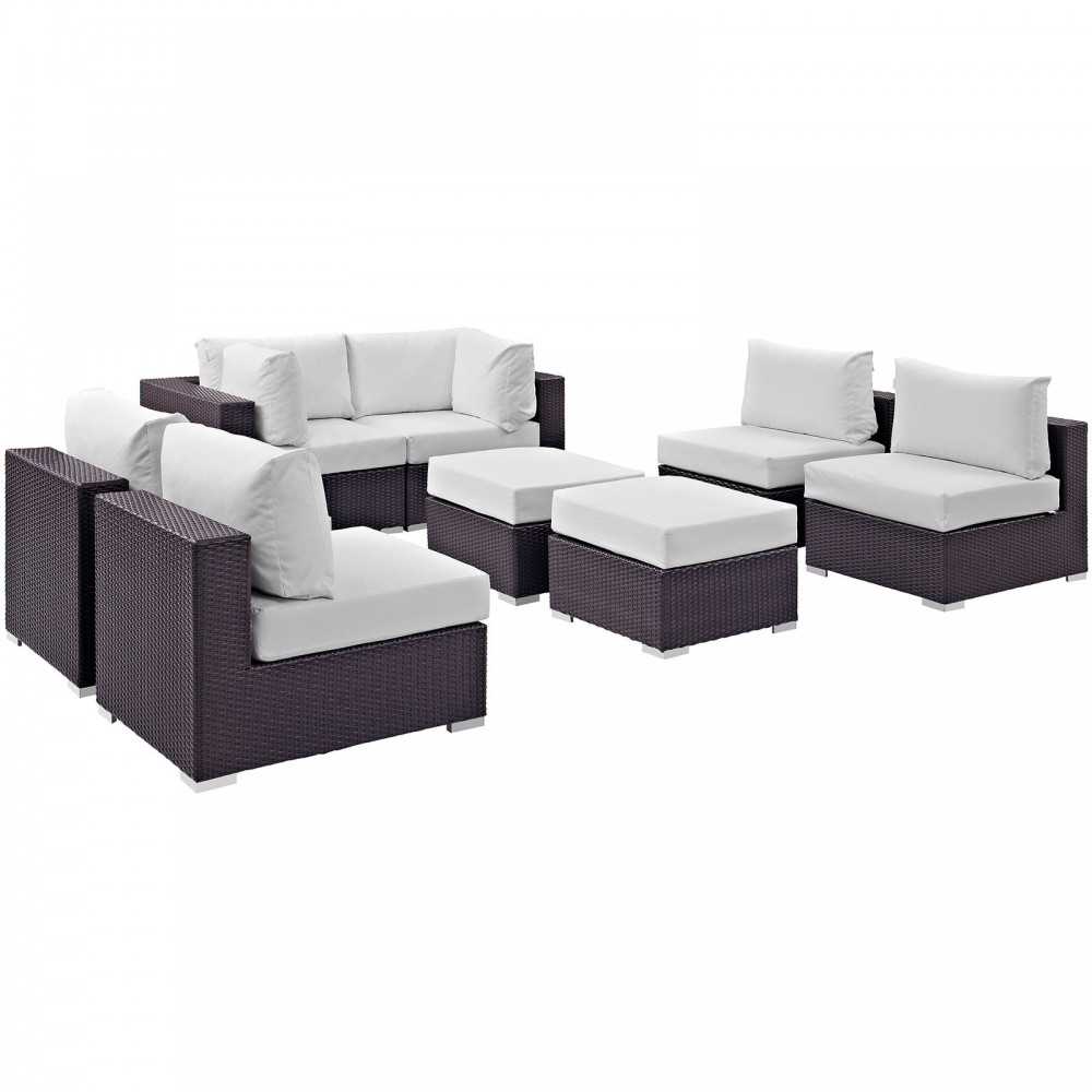Convene 8 Piece Outdoor Patio Sectional Set Convene 8 Piece Outdoor Patio Sectional Set