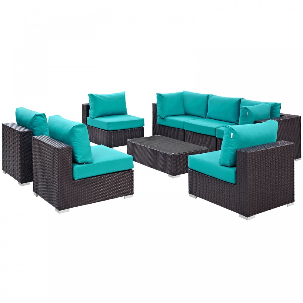 Convene 8 Piece Outdoor Patio Sectional Set