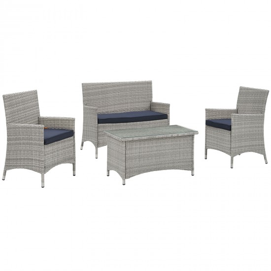 Bridge 4 Piece Outdoor Patio Patio Conversation Set