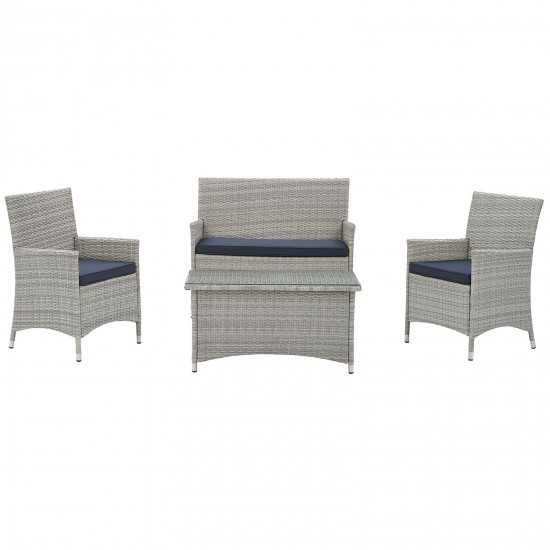 Bridge 4 Piece Outdoor Patio Patio Conversation Set