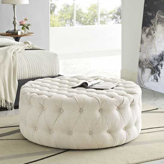 Amour Upholstered Fabric Ottoman