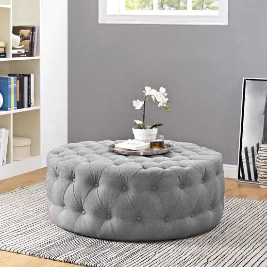 Amour Upholstered Fabric Ottoman