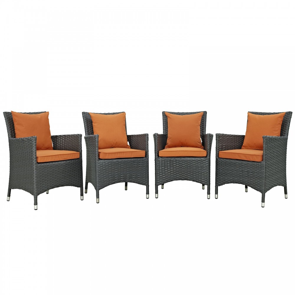 Sojourn 4 Piece Outdoor Patio Sunbrella® Dining Set Sojourn 4 Piece Outdoor Patio Sunbrella® Dining Set