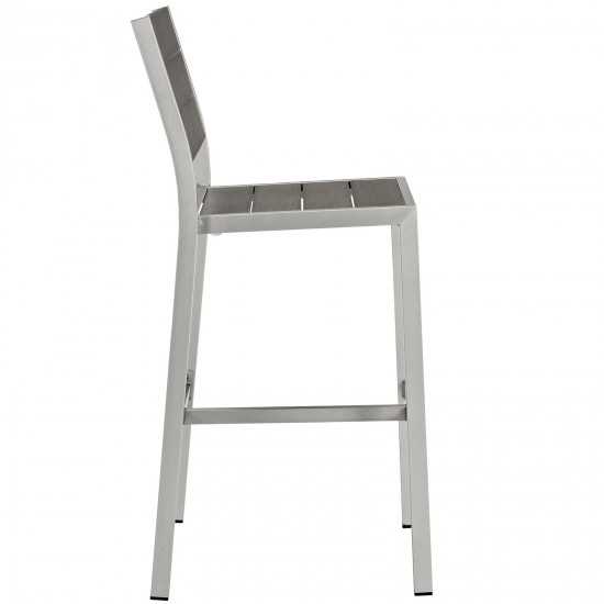 Shore Outdoor Patio Aluminum Armless Bar Stool