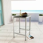 Shore Outdoor Patio Aluminum Bar Table