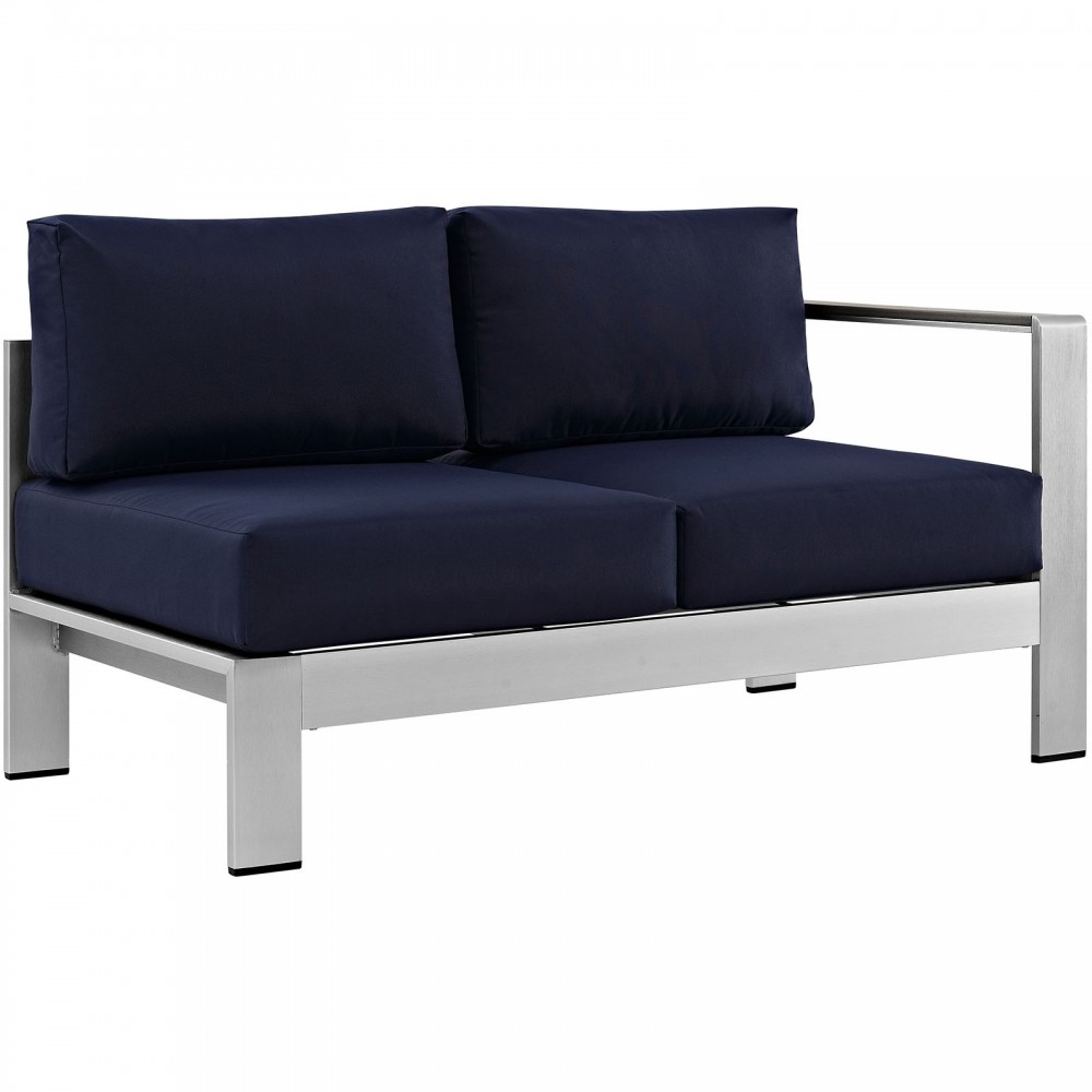 Shore Right-Arm Corner Sectional Outdoor Patio Aluminum Loveseat Shore Right-Arm Corner Sectional Outdoor Patio Aluminum Loveseat