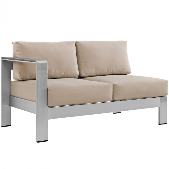 Shore Left-Arm Corner Sectional Outdoor Patio Aluminum Loveseat