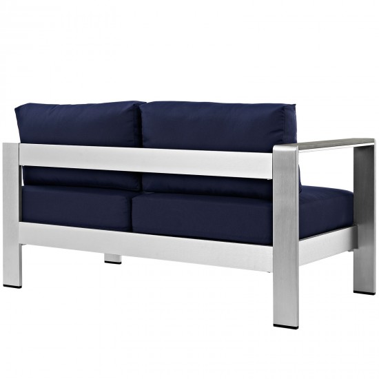 Shore Left-Arm Corner Sectional Outdoor Patio Aluminum Loveseat