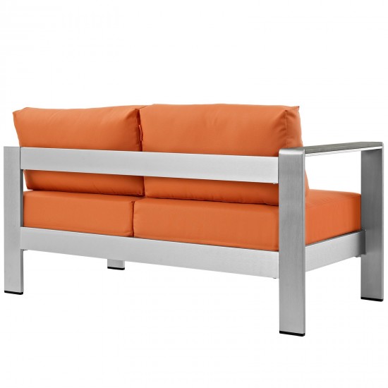 Shore Left-Arm Corner Sectional Outdoor Patio Aluminum Loveseat