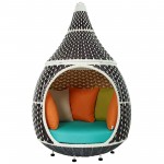 Palace Outdoor Patio Wicker Rattan Hanging Pod