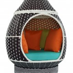 Palace Outdoor Patio Wicker Rattan Hanging Pod