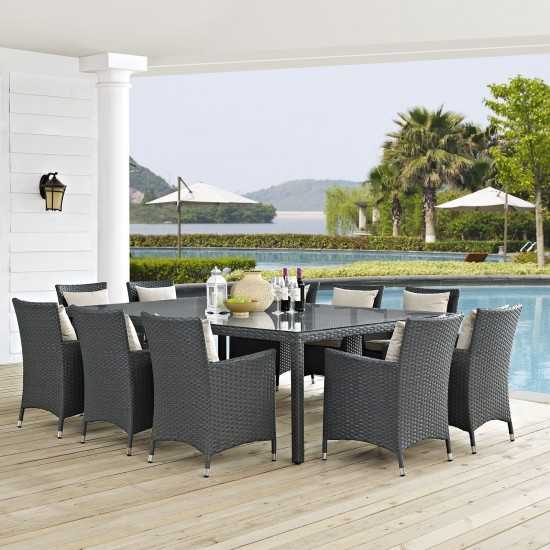 Sojourn 11 Piece Outdoor Patio Sunbrella® Dining Set