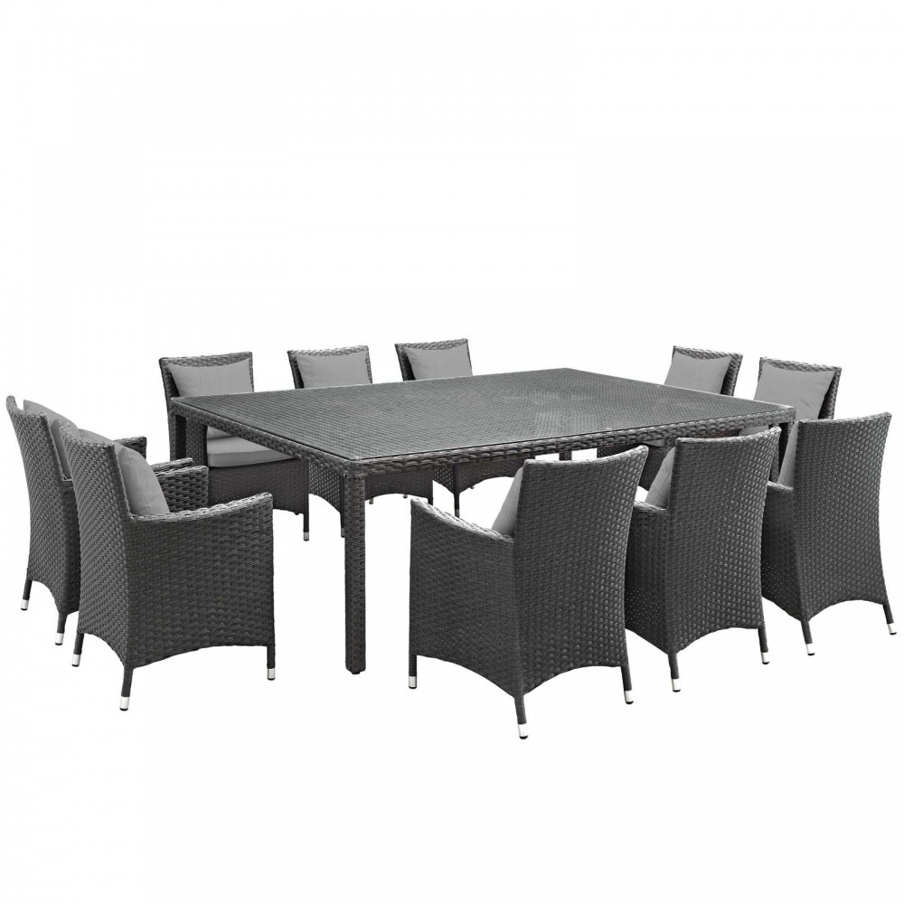 Sojourn 11 Piece Outdoor Patio Sunbrella® Dining Set