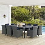 Sojourn 11 Piece Outdoor Patio Sunbrella® Dining Set