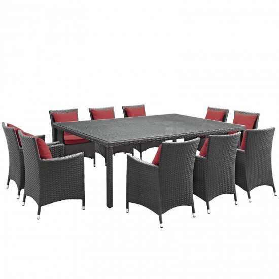 Sojourn 11 Piece Outdoor Patio Sunbrella® Dining Set