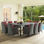 Sojourn 11 Piece Outdoor Patio Sunbrella® Dining Set