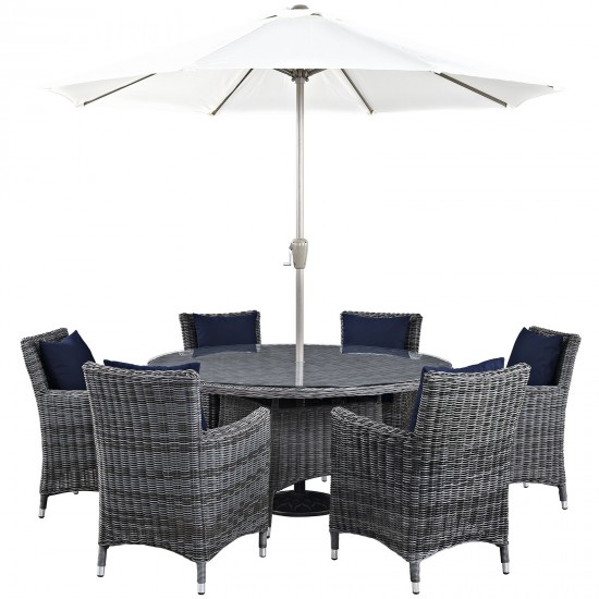 Summon 8 Piece Outdoor Patio Sunbrella® Dining Set