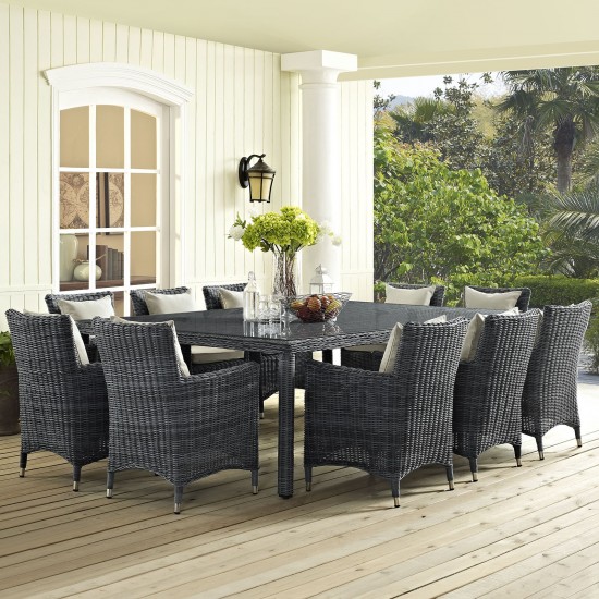 Summon 11 Piece Outdoor Patio Sunbrella® Dining Set