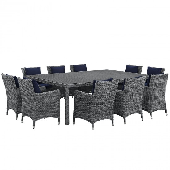 Summon 11 Piece Outdoor Patio Sunbrella® Dining Set