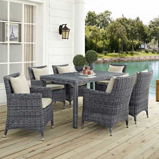 Summon 7 Piece Outdoor Patio Sunbrella® Dining Set