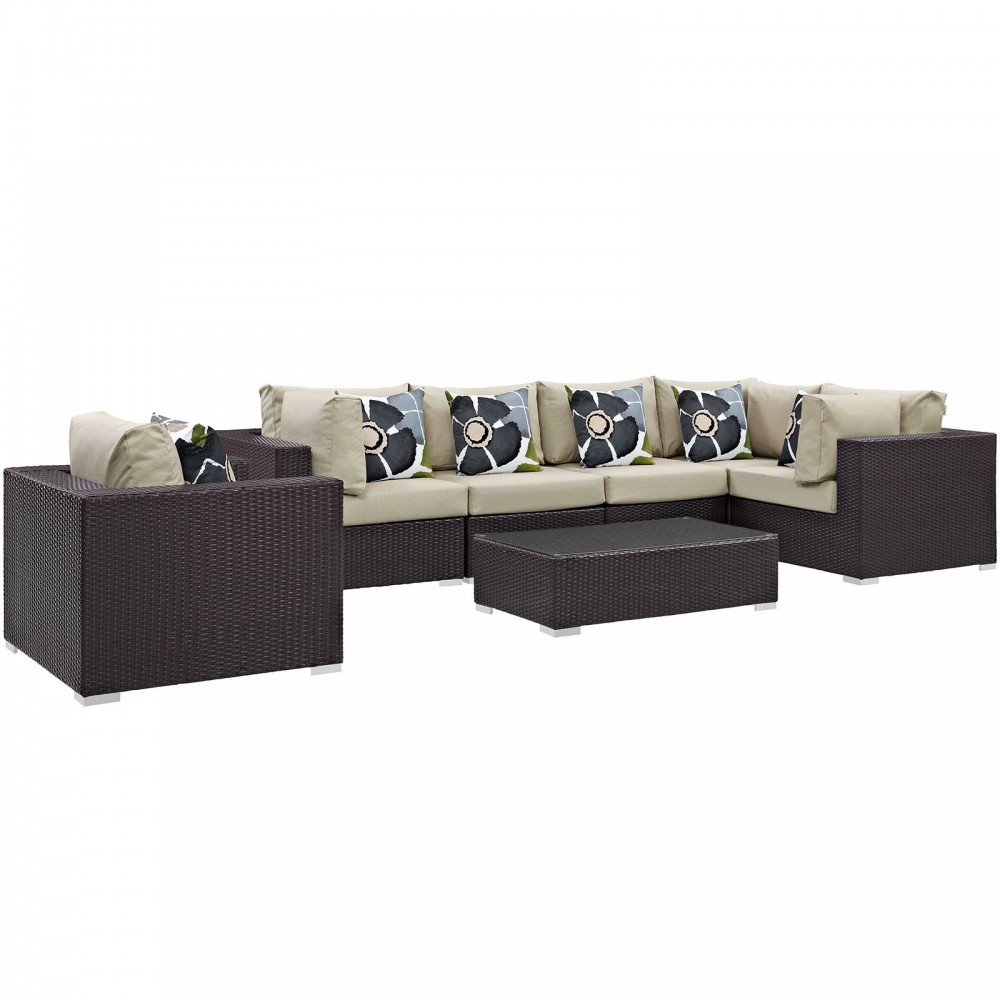 Convene 7 Piece Outdoor Patio Sectional Set