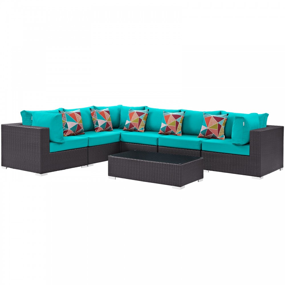 Convene 7 Piece Outdoor Patio Sectional Set