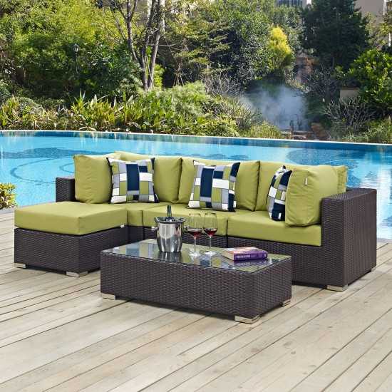 Convene 5 Piece Outdoor Patio Sectional Set