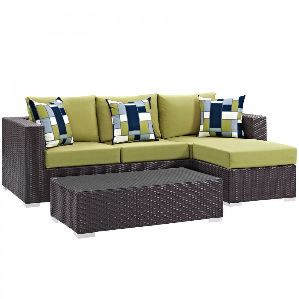 Convene 3 Piece Outdoor Patio Sofa Set Convene 3 Piece Outdoor Patio Sofa Set