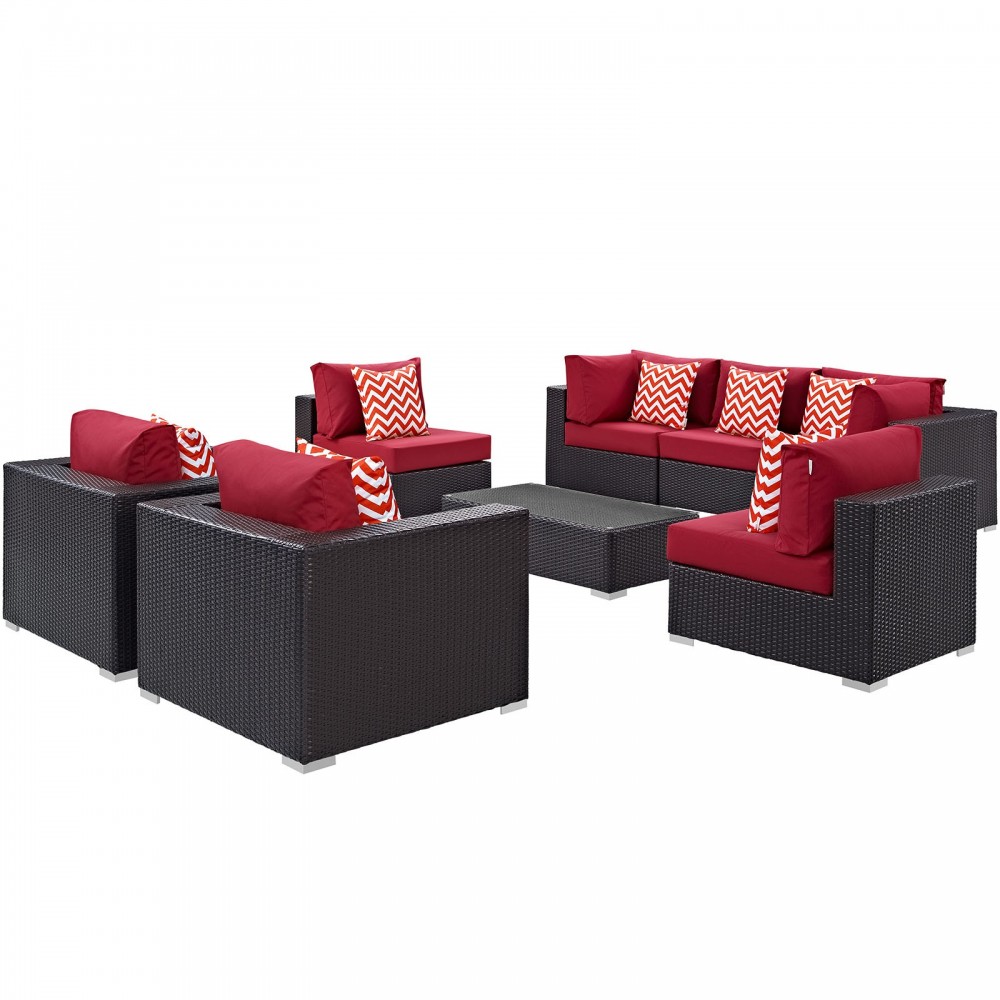 Convene 8 Piece Outdoor Patio Sectional Set Convene 8 Piece Outdoor Patio Sectional Set