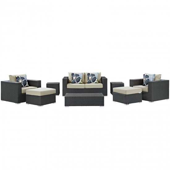 Sojourn 8 Piece Outdoor Patio Sunbrella® Sectional Set