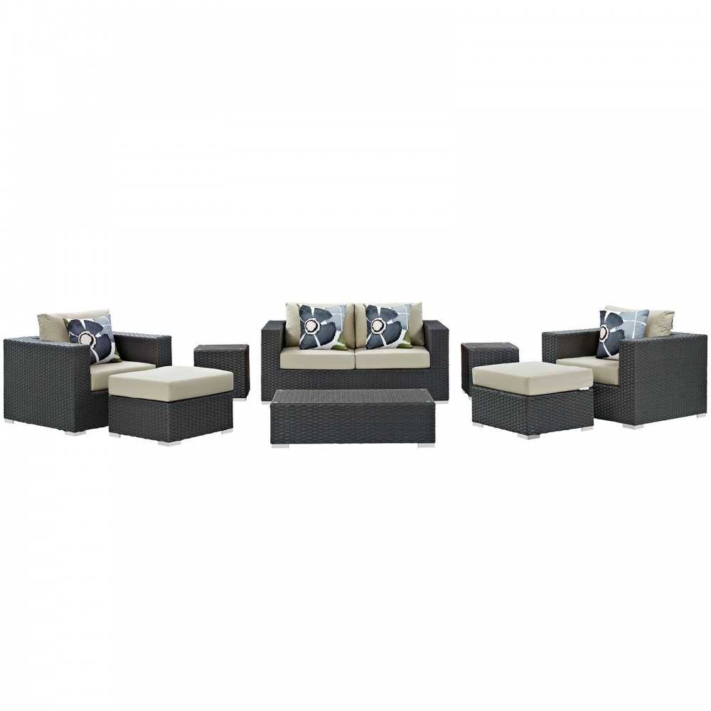 Sojourn 8 Piece Outdoor Patio Sunbrella® Sectional Set