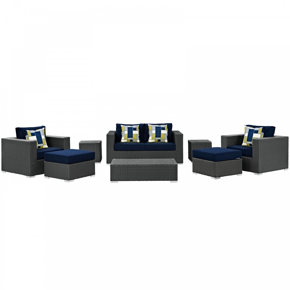 Sojourn 8 Piece Outdoor Patio Sunbrella® Sectional Set