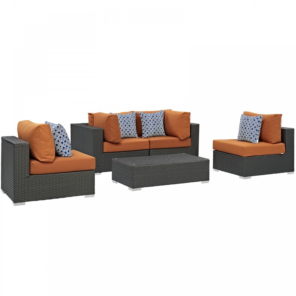Sojourn 5 Piece Outdoor Patio Sunbrella® Sectional Set Sojourn 5 Piece Outdoor Patio Sunbrella® Sectional Set