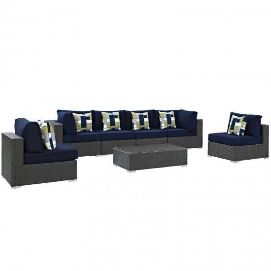 Sojourn 7 Piece Outdoor Patio Sunbrella® Sectional Set