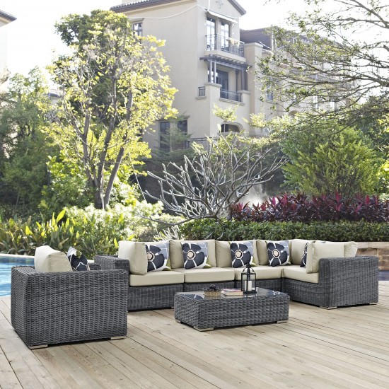 Summon 7 Piece Outdoor Patio Sunbrella® Sectional Set