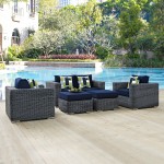 Summon 5 Piece Outdoor Patio Sunbrella® Sectional Set