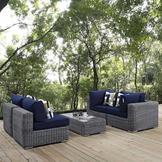 Summon 5 Piece Outdoor Patio Sunbrella® Sectional Set