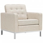Loft 3 Piece Upholstered Fabric Sofa Loveseat and Armchair Set