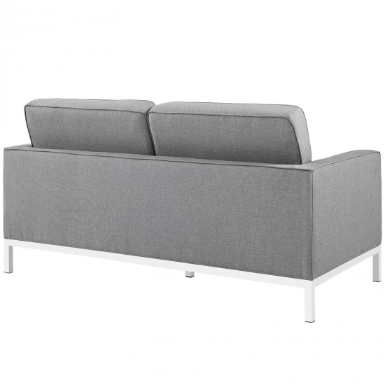 Loft 3 Piece Upholstered Fabric Sofa Loveseat and Armchair Set