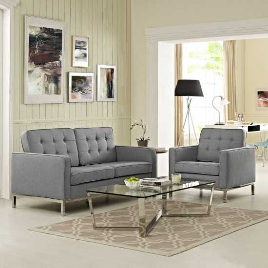 Loft Living Room Set Upholstered Fabric Set of 2