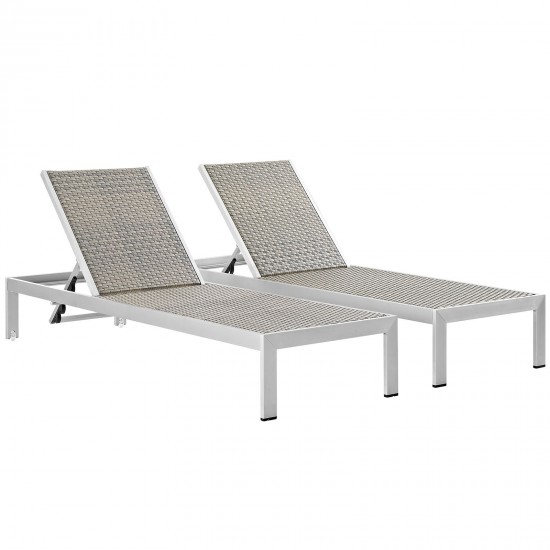 Shore Chaise Outdoor Patio Aluminum Set of 2