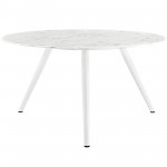 Lippa 54" Round Artificial Marble Dining Table with Tripod Base