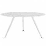 Lippa 60" Round Artificial Marble Dining Table with Tripod Base