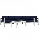 Shore 5 Piece Outdoor Patio Aluminum Sectional Sofa Set