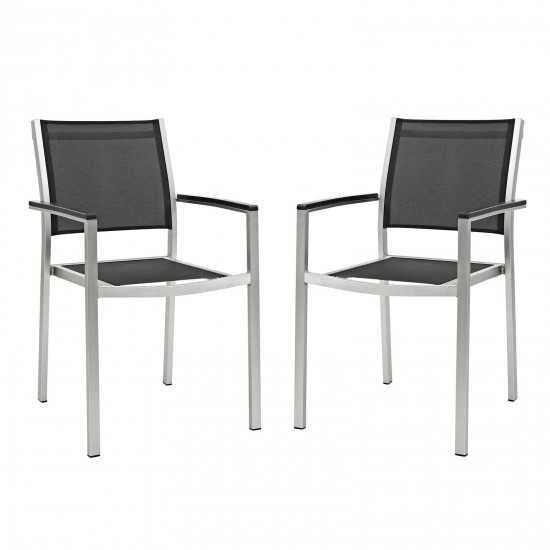 Shore Dining Chair Outdoor Patio Aluminum Set of 2