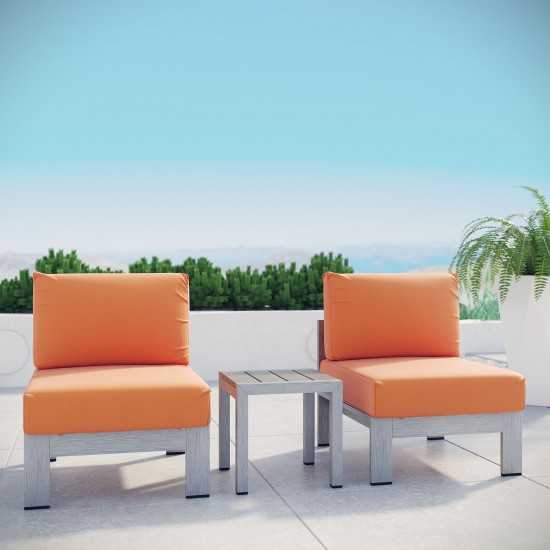 Shore 3 Piece Outdoor Patio Aluminum Sectional Sofa Set