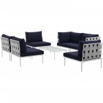 Harmony 7 Piece Outdoor Patio Aluminum Sectional Sofa Set