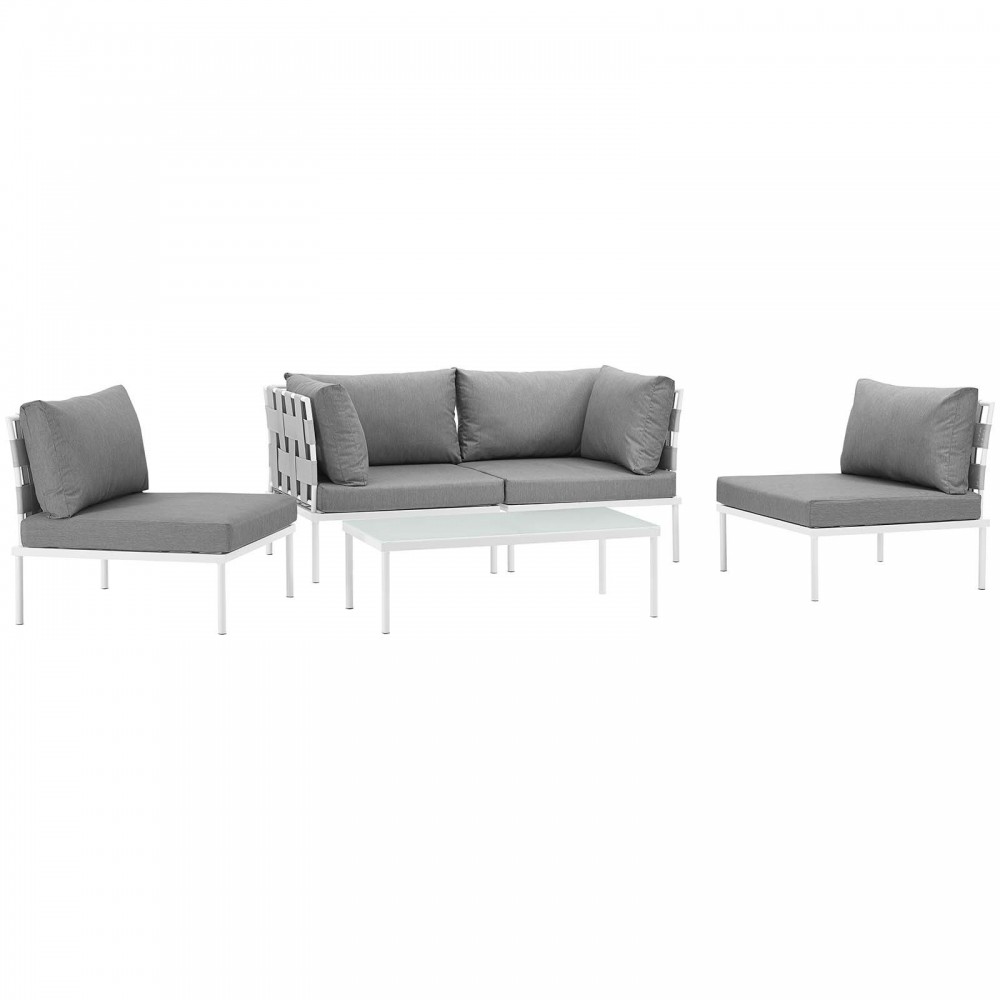 Harmony 5 Piece Outdoor Patio Aluminum Sectional Sofa Set